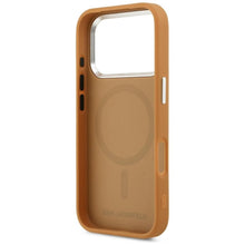 Заредете изображение във визуализатора на галерията – KARL LAGERFELD case for IPHONE 17 Pro compatible with MagSafe KLHMP17LPSKRPMW (PU W/ Point &amp; Metal Logo) brown
