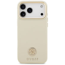 Заредете изображение във визуализатора на галерията – GUESS case for IPHONE 17 Pro Max compatible with MagSafe GUHMP17XPGCRMDEE (PU W/ Grained Strass Logo) beige

