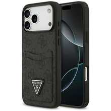 Заредете изображение във визуализатора на галерията – GUESS case for IPHONE 17 Pro Max GUHCP17XP4TPK (4G Double Card Triangle) black
