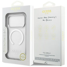 Заредете изображение във визуализатора на галерията – GUESS case for IPHONE 17 Pro compatible with MagSafe GUHMP17LHTRMS (Metal Outline) silver
