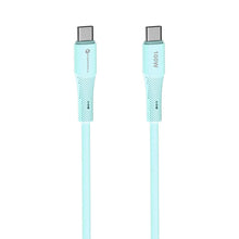 Заредете изображение във визуализатора на галерията – FORCELL F-ENERGY C347 cable Type C to Type C QC4.0 PD 5A 100W Silicone 1 m blue
