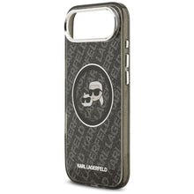 Заредете изображение във визуализатора на галерията – KARL LAGERFELD case for IPHONE 17 Air compatible with MagSafe KLHMP17MHMKBKCHOK (IML Glitter K&amp;C Heads Logo) black
