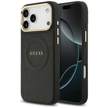 Заредете изображение във визуализатора на галерията – GUESS case for IPHONE 17 Pro Max compatible with MagSafe GUHMP17XPSAMSECK (PU W/ Peony Hot Stamp) black
