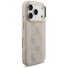 Заредете изображение във визуализатора на галерията – GUESS case for IPHONE 17 Pro compatible with MagSafe GUHMP17LPG4SEMCP (PU W/ 4G PU Stripe) pink
