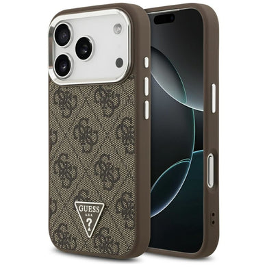 GUESS case for IPHONE 17 Pro compatible with MagSafe GUHMP17LP4TSRCMW (PU 4G W/Triangle Logo SL) brown