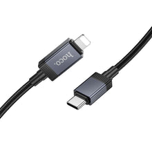 Заредете изображение във визуализатора на галерията – Cable USB C to Lightning Hoco PD 27W with display 1 m X118 black
