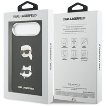 Заредете изображение във визуализатора на галерията – KARL LAGERFELD case for IPHONE 17 Air compatible with MagSafe KLHCP17MPSFDHPOK (FW Grained PU W/ K&amp;C Heads Pins &amp; Logo) black
