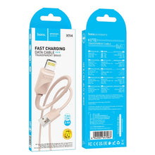 Заредете изображение във визуализатора на галерията – HOCO cable USB A to Lightning 2,4 A X114 1 m pink
