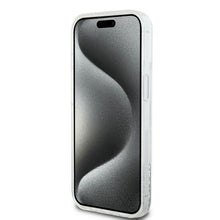 Заредете изображение във визуализатора на галерията – DKNY case for IPHONE 15 DKHCP15SLBNAET (DKNY HC Liquid Glitters W/Arch Logo) white
