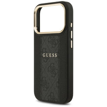 Заредете изображение във визуализатора на галерията – GUESS case for IPHONE 17 Pro compatible with MagSafe GUHMP17LPG4SEMCK (PU W/ 4G Stripe) black
