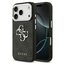 Заредете изображение във визуализатора на галерията – GUESS case for IPHONE 17 Pro Max GUHCP17XP4G4SMCK (PU W/ Big 4G Classic Logo) silver black
