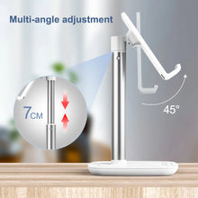 Заредете изображение във визуализатора на галерията – Choetech H035 aluminum stand for a phone or tablet with adjustment - white and silver
