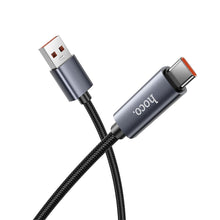 Заредете изображение във визуализатора на галерията – Cable USB A to USB C Hoco 5A with display 1 m X112 black
