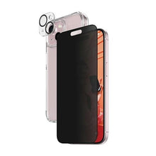 Заредете изображение във визуализатора на галерията – PanzerGlass Privacy Bundle 3in1 Transparent Case + Privacy Glass + Camera Protector for iPhone 15 Plus
