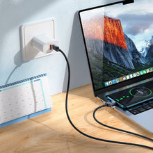 Заредете изображение във визуализатора на галерията – Cable USB C to USB C Hoco 3A 60W with display 1 m X118 black
