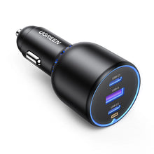 Заредете изображение във визуализатора на галерията – Ugreen CD293 car charger 2x USB-C PD and 1x USB-A 130W - black
