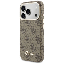 Заредете изображение във визуализатора на галерията – GUESS case for IPHONE 17 Pro compatible with MagSafe GUHMP17L5P4FWMSW (PU FW 4G Script) brown
