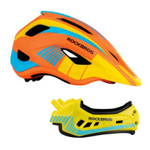 Заредете изображение във визуализатора на галерията – Children's bicycle helmet with detachable visor Rockbros TT-32SOYB-M size M - yellow-orange
