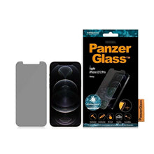 Заредете изображение във визуализатора на галерията – PanzerGlass Standard Super+ antibacterial privacy tempered glass for iPhone 12 / 12 Pro
