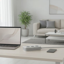 Заредете изображение във визуализатора на галерията – Power strip Forcell F-Energy 3 sockets + USB C 30W + 3 x USB A QC3.0 PD + WiFi Tuya, SmartLife, Alexa 10A 2500W VT-PS03 white
