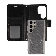 Заредете изображение във визуализатора на галерията – Liavec Glitter Magsafe Book Case for Samsung Galaxy S22 black
