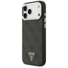 Заредете изображение във визуализатора на галерията – GUESS case for IPHONE 17 Pro Max compatible with MagSafe GUHMP17XP4TSRCMK (PU 4G W/Triangle Logo SL) black
