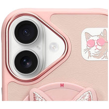Заредете изображение във визуализатора на галерията – NIMMY case GLASSES COOL CAT compatible with MagSafe for IPHONE 16 pink
