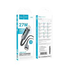 Заредете изображение във визуализатора на галерията – HOCO cable Type C to Lightning with display PD 27W X112 1 m black
