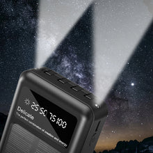 Заредете изображение във визуализатора на галерията – Dudao K18+ solar power bank USB-A / USB-C / Lightning / micro USB 20000 mAh - black
