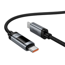 Заредете изображение във визуализатора на галерията – Data Cable with digital display USB A to USB C Hoco PD 6A 100W 1,2 m U148 black
