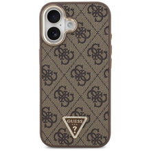 Заредете изображение във визуализатора на галерията – GUESS case for IPHONE 17 compatible with MagSafe GUHMP17SP4GTDGMW (4G PU W/ Triangle Logo) gold brown
