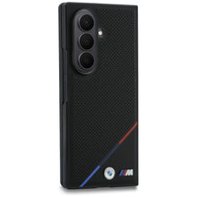 Заредете изображение във визуализатора на галерията – BMW case for SAMSUNG GALAXY Z FOLD 8 ULTRA compatibile with MagSafe (Leather Perforated Tricolor Stripe Metal Logos) black
