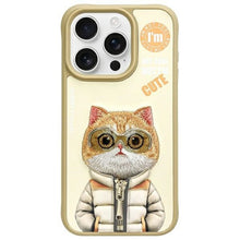 Заредете изображение във визуализатора на галерията – NIMMY case COOL&amp;CUTE 2.0 Cat for IPHONE 15 Pro Max khaki
