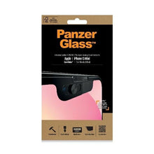 Заредете изображение във визуализатора на галерията – PanzerGlass E2E Microfracture antibacterial glass with camera cover for iPhone 13 mini - with black frame
