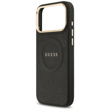 Заредете изображение във визуализатора на галерията – GUESS case for IPHONE 17 Pro Max compatible with MagSafe GUHMP17XPSAMSECK (PU W/ Peony Hot Stamp) black
