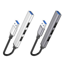 Заредете изображение във визуализатора на галерията – Adapter HUB 4in1 (USB 3.0+USB 2.0 x 3) USB-A Hoco HB26 szary

