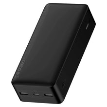 Заредете изображение във визуализатора на галерията – Baseus Bipow 30000mAh 15W power bank set - black + USB cable 4in1 microUSB / Lightning / 2 x USB-C - USB-A 1.2m - black
