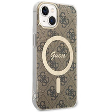 Заредете изображение във визуализатора на галерията – Guess 4G MagSafe case for iPhone 15 / 14 / 13 - brown
