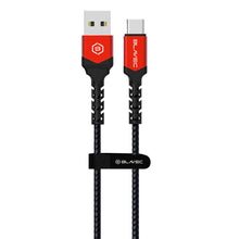 Заредете изображение във визуализатора на галерията – Blavec Cable Raptor braided - USB to Type C - 2A 3 metres (CRA-UC2BR30) black-red
