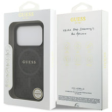 Заредете изображение във визуализатора на галерията – GUESS case for IPHONE 17 Pro compatible with MagSafe GUHMP17LG4GFRK (PU 4G Ring Classic Logo) black
