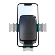 Заредете изображение във визуализатора на галерията – 3mk Drive &amp; Charge car phone holder for grille/window/cockpit with inductive charger - black
