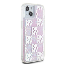 Заредете изображение във визуализатора на галерията – DKNY case for IPHONE 15 DKHCP15SLCPEPP (DKNY HC Liquid Glitters W/Checkered Pattern) pink
