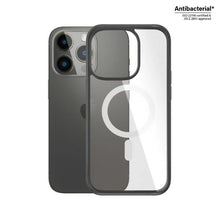 Заредете изображение във визуализатора на галерията – PanzerGlass ClearCase case with MagSafe antibacterial for iPhone 14 Pro - transparent and black
