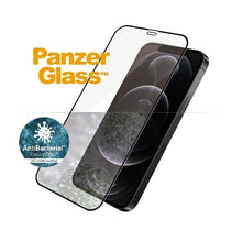 Заредете изображение във визуализатора на галерията – PanzerGlass E2E Pro Super+ antibacterial tempered glass for iPhone 12 / 12 Pro - with black frame

