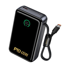 Заредете изображение във визуализатора на галерията – Powerbank 20000 mAh QC PD 2A 45W with built-in cable USB C Hoco Q54 metal gray
