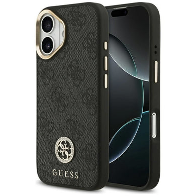GUESS case for IPHONE 17 compatible with MagSafe GUHMP17SP4GRMDEK (PU W/ 4G Strass Logo) black