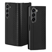 Заредете изображение във визуализатора на галерията – Dux Ducis Brill leather case for Samsung Galaxy Z Fold 6 with flap and card slot - black
