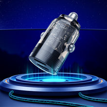 Заредете изображение във визуализатора на галерията – Borofone Car charger BZ29B Outstanding - 2xType C - PD 36W 3A with Type C to Lightning cable transparent-purple
