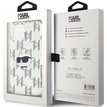 Заредете изображение във визуализатора на галерията – Karl Lagerfeld IML Choupette Head &amp; Monogram case for iPhone 15 / 14 / 13 - transparent
