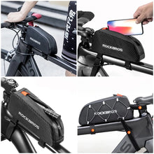 Заредете изображение във визуализатора на галерията – Rockbros 039BK bicycle frame bag 1 l with braid - black
